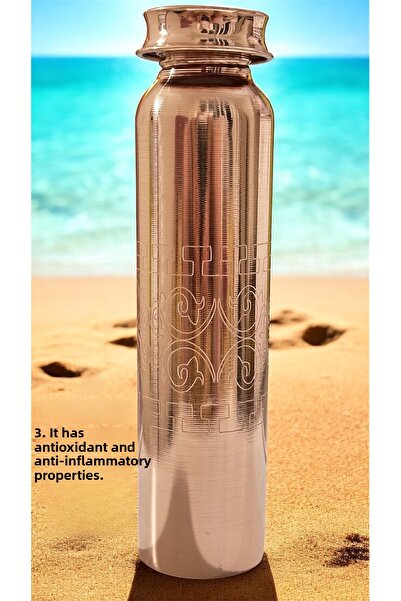 gulflower nude 100% Copper Water Bottle Handmade Natural Very Useful for Health Copper Water Flask Copper Thermos Water Bottle