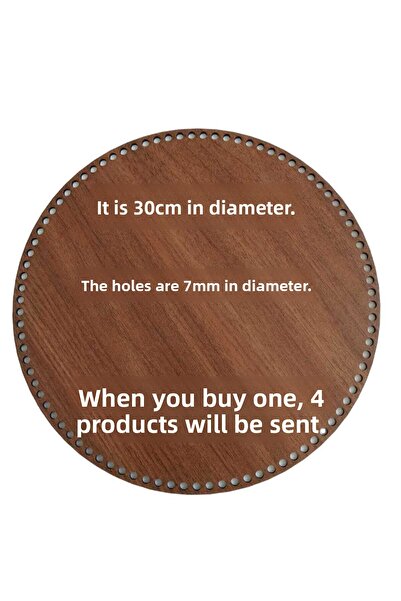 öyküdekor Wooden Mdf Base for Rope Weaving, Rattan Weaving, Bamboo Weaving 30cm (4 Pieces)