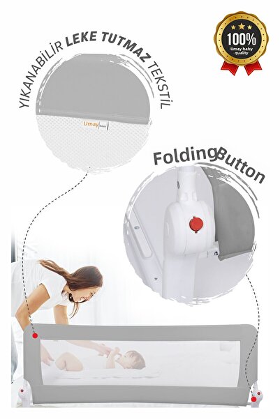 Umaybebek Umay 150X65 cm Bed Barrier, Bed Railing, Protector