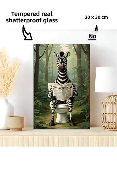 Harikabirev TABLA DE BAIEȚĂ TABLA DE STICLA ZEBRA FACE TOALETĂA PENTRU BAIA | BNYCM