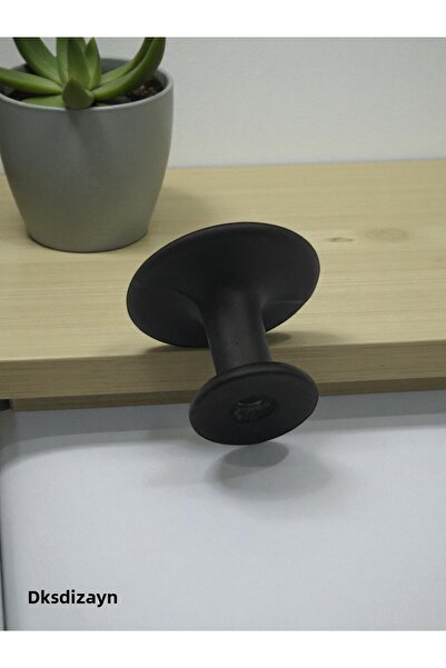 DKSDİZAYN 10 Pcs Black Flat Button - 1St. Grade Metal - Furniture Drawer Kitchen Cabinet Handle Knob