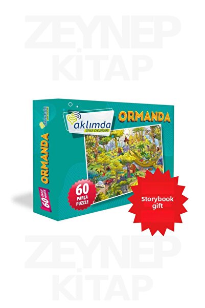 AKLIMDA ZEKA OYUNLARI 60 Piece Puzzle in the Forest (Story Book Gift)
