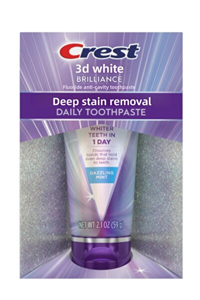 CREST 3D White Brilliance Deep Stain Remover Daily Toothpaste Dazzling Mint T...