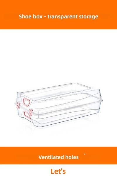 Letsii Transparent Plastic Ventilated Women's Shoe Box 32X19X11 cm