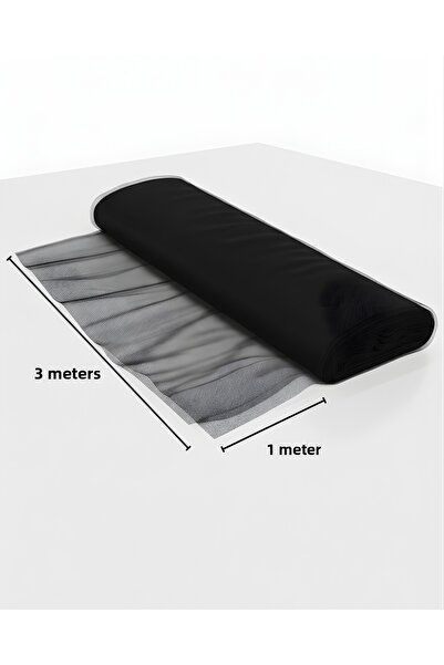 Organizasyon Pazarı Black Crystal Tulle Fabric 1 Meter X 3 Meters Decorative ...
