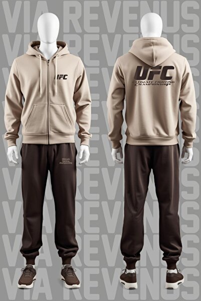 Vordevia Muay Thai Printed Zippered Hooded Cotton Tracksuit Set