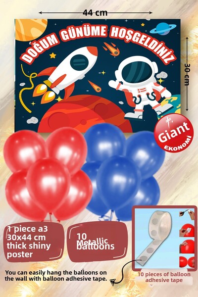 karanca parti süs Astronaut Planet Space 1St Birthday Decoration Set Concept ...