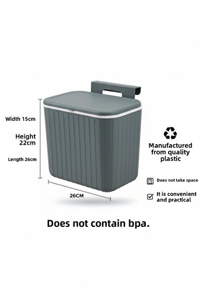 Limon Socks Kitchen Countertop and Bathroom Cabinet Cover 8 Lt Striped Hanging Trash Can