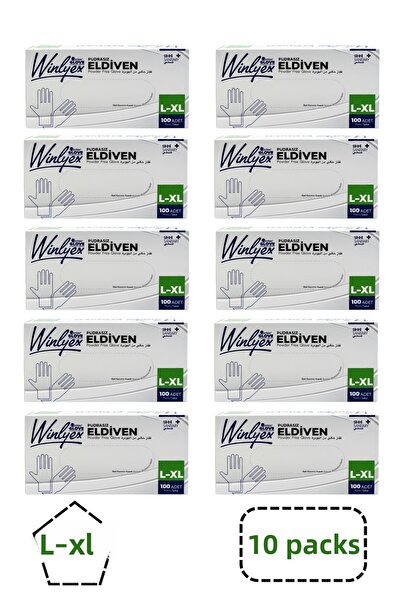 Reflex Winlyex Powder-Free Transparent Gloves Size L-Xl 10 Boxes