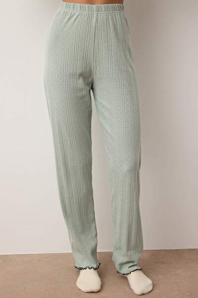 Trendyol Collection Green Cardigan Pointel/ Corded Fabric Baby Overlock Knitted Pajama Set Thmaw26Pt00219