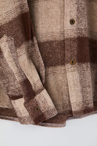 Trendyol Collection Кафява мъжка риза TMNAW26GO00037