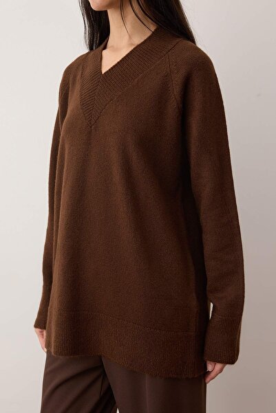 Trendyol Modest Καφέ Πλεκτό Μονόχρωμο Πλεκτό TCTAW26AK00017