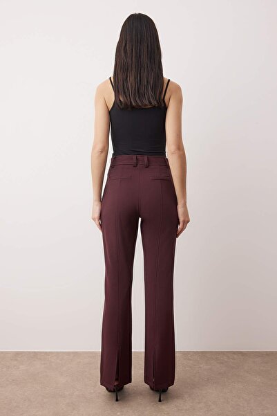 Trendyol Collection Plum Woven Fabric Flared Trousers Twoaw26Pl00143