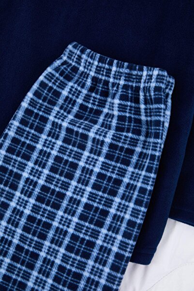 Trendyol Collection Синій Regular Картатий Полярний Піжамний Комплект TMNAW26PT00075