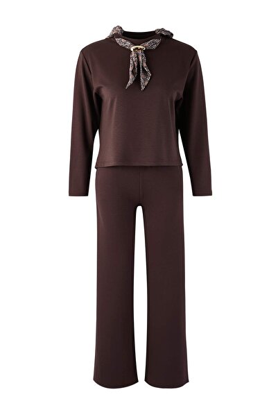 Trendyol Collection Brown Knitted Bottom - Top Set Twoaw26Au00147