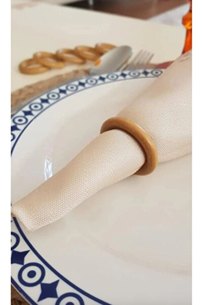 izmir Bitpazarı Set of 8 Natural Wood Presentation - Napkin Holder and Ring Napkin Ring, Wedding Party Invitation Organization