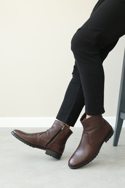 FAST STEP Ανδρικές κλασικές μπότες από γνήσιο δέρμα και γούνα 671KMA302