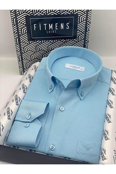 Fitmens قميص رجالي كلاسيكي بأكمام طويلة وياقة قطنية وأزرار مع علبة هدايا سهلة...