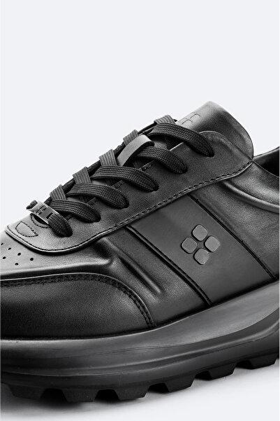 Avva Erkek Siyah %100 Deri Esnek Taban Hafif Casual Ayakkabı A52Y8018