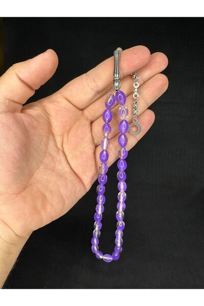 Anemore Collection مسبحة صلاة مسحوق العنبر باللون الأرجواني 11 مم × 7.5 مم T-667