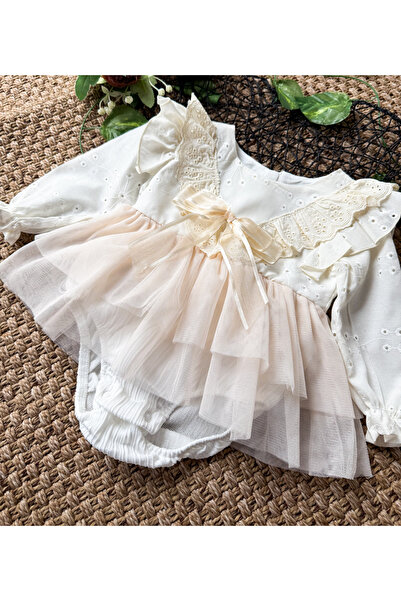 aysskids white soft tutu bodysuit baby girl princess wedding dress romper suit