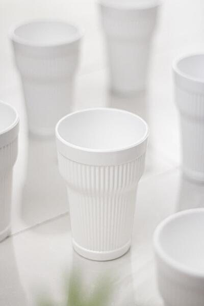 EWs Acrylic White 6-Piece Tall Cup & Water Soft Drink Cup 400 ml (Not Glass)