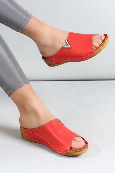 FAST STEP Genuine Leather Women's Flat Slippers 972Za211