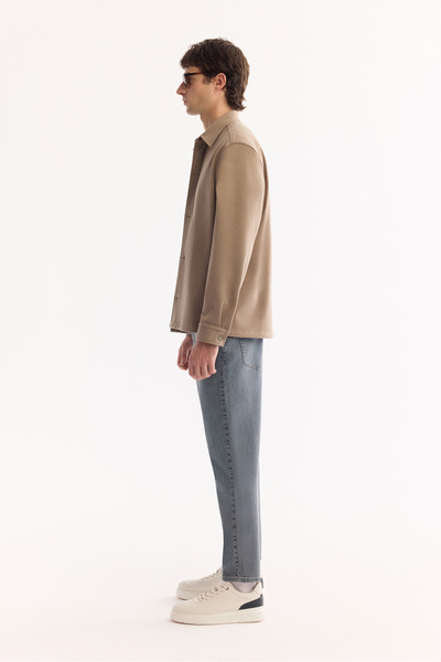 Avva Men's Mink Classic Collar Rayon Blend Comfort Fit Shirt Jacket A52Y2043