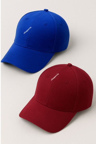 Ritagarcia Унісекс Регульована спортивна бордово-синя базова кепка, набір з 2 штук