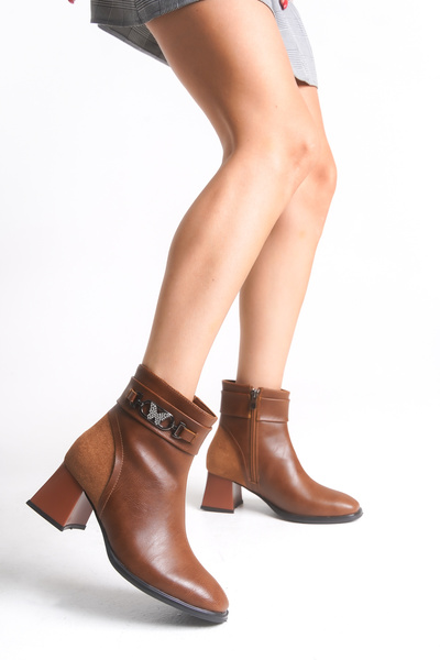 Riccon Bynnesia Kadın Bot 0012853 Taba Cilt