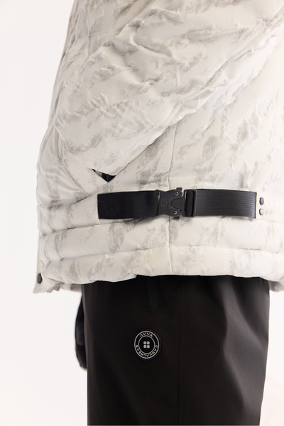 Avva Men's White Hooded Windproof -15 Degree Resistant Comfort Fit Ski Jacket A52Y6053