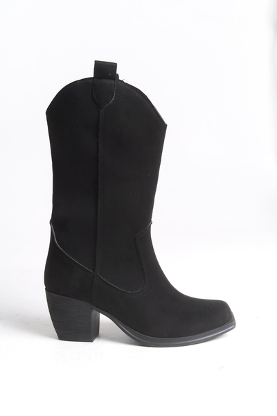 Riccon Thalyven Kadın Kısa Çizme 00126040 Siyah Süet