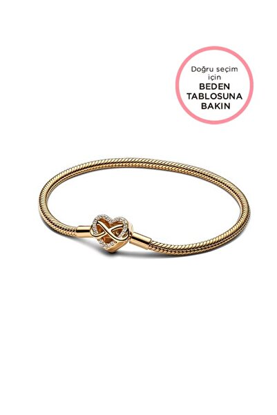 Pandora Sonsuz Kalp Klipsli Yılan Zincir Bileklik