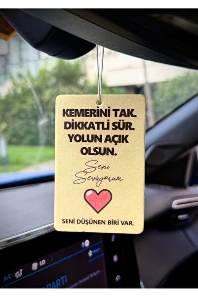 Duftpalm KEMERİNİ TAK SENİ SEVİYORUM TASARIMLI ARAÇ KOKUSU VE HEDİYELİK OTO AKSESUARI