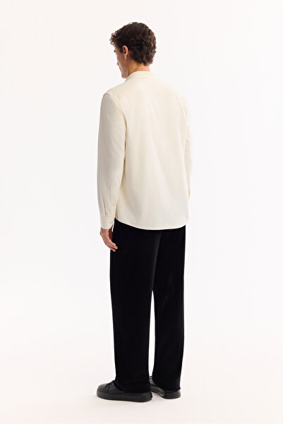 Avva Erkek Ekru Düğmeli Yaka %100 Pamuk Soft Touch Regular Fit Gömlek A52Y2042