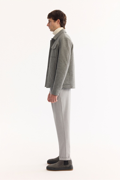 Avva Чоловічий сірий класичний комір з двома кишенями, міцний піджак Regular Fit A52Y6186