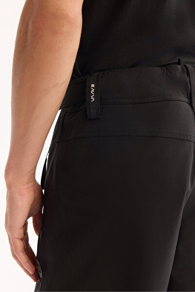 Avva Men's Black Snap-Waist Water Repellent Windproof Comfort Fit Ski Pants A52Y3125