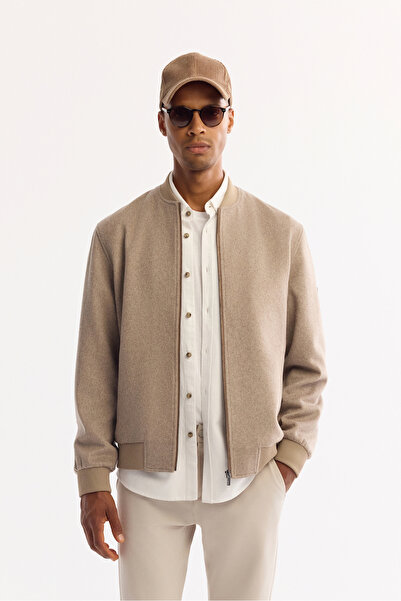 Avva Ανδρικό παλτό με γιακά βιζόν από μαλλί με κασέτα κανονικής εφαρμογής A52Y6014