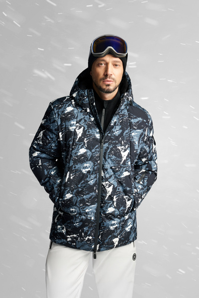 Avva Men's Black Hooded Water Repellent Windproof -15 Degree Resistant Ski Jacket A52Y6112