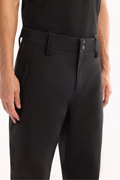 Avva Men's Black Snap-Waist Water Repellent Windproof Comfort Fit Ski Pants A52Y3125