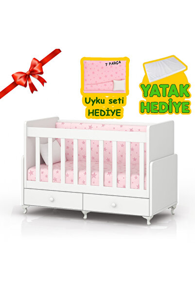 Bygolden Wsmall Sallanır Anne Yanı Bebek Beşiği Yatak Ve Pembe Uyku Seti Hedi...