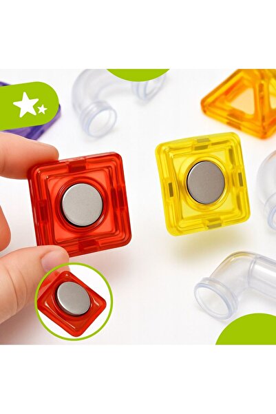 SOLTOY Set of 100 magnetic educational and creative building pieces for children, SOLTOY® Magnet Blocks