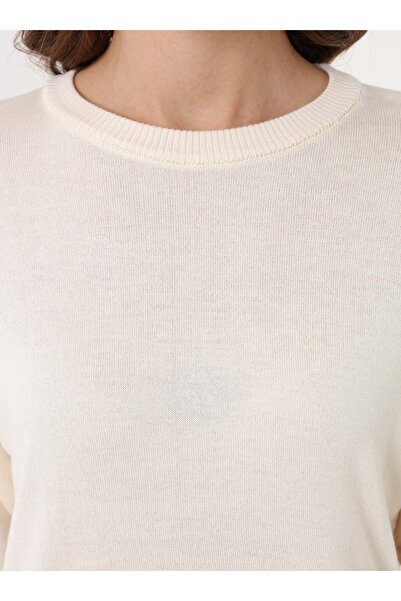 Refka Soft Knitted Basic Sweater - Cream -