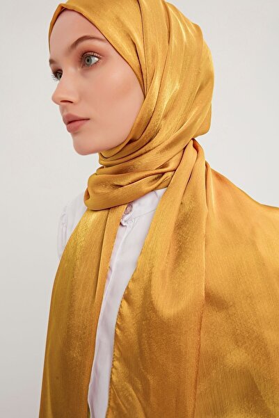 Şaless Βραδινό σάλι Janjan Detailed Crinkle Hijab - Χρυσό 70x190cm