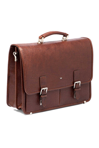 Tergan Tan Genuine Leather Men's Briefcase - S1Ev00022775-P4Y