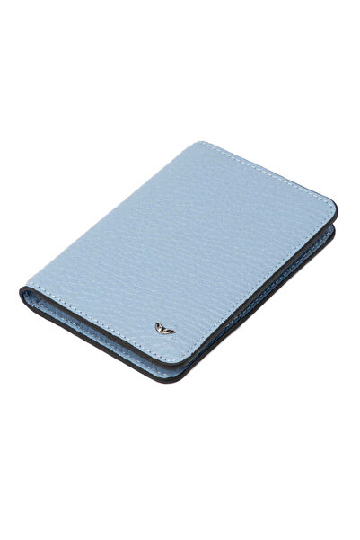Tergan Blue Genuine Leather Unisex Credit Card Holder - S1Kk00001645-I6T
