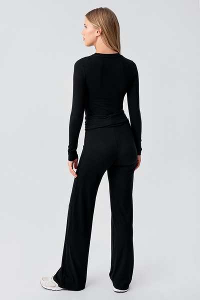 Artış Straight Leg Foldable Waist Jersey Stretchy Viscose Maternity Pants