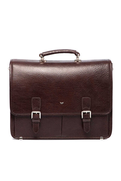 Tergan Kahve Hakiki Deri Erkek Evrak Çantası - S1EV00022775-P3Y