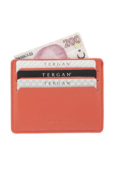 Tergan Pink Genuine Leather Unisex Credit Card Holder - S1Kk00001050-S9H