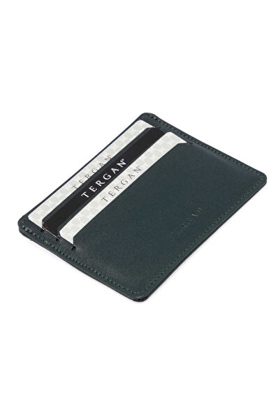 Tergan Suport pentru carduri de credit unisex din piele naturală verde - S1KK...
